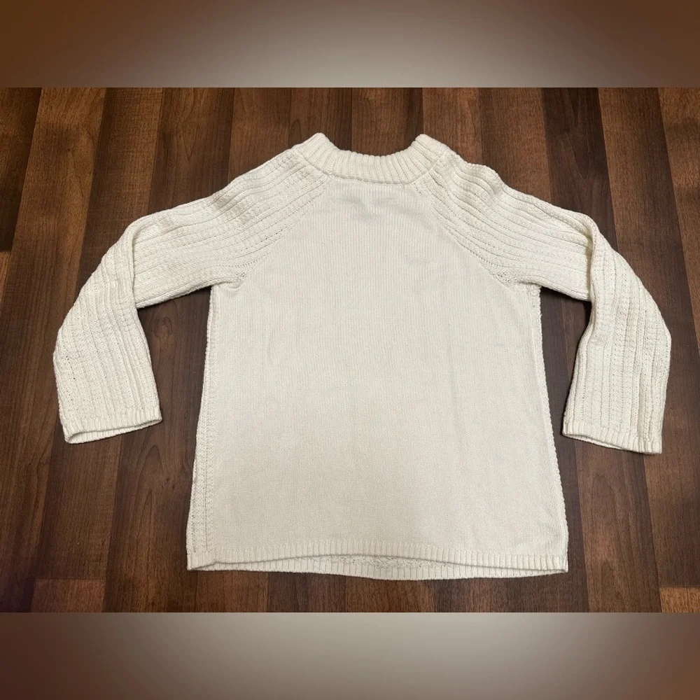 Banana Republic Cream Cowl Neck Sweater with Cable Knit - Picture 4 of 7